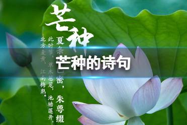 芒种的诗句 芒种诗句古诗大全分享