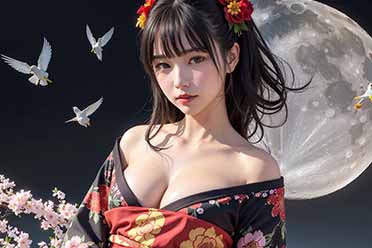 AI站：月下花前抱得美人归 日系AI少女任选