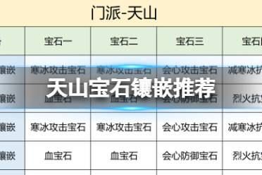 《天龙八部2飞龙战天》天山宝石怎么选 天山宝石镶嵌推荐