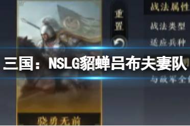 《三国：NSLG》貂蝉吕布夫妻队 貂蝉吕布华佗