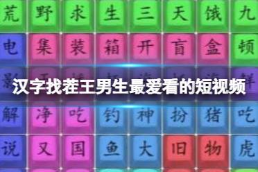《汉字找茬王》男生最爱看的短视频 男生最爱看的短视频通关心得