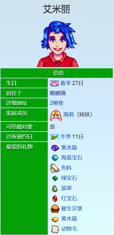 星露谷物语艾米丽在哪出现 星露谷物语艾米丽位置一览