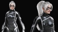 开发者分享《漫威蜘蛛侠2》角色模型图：黑猫太美了！