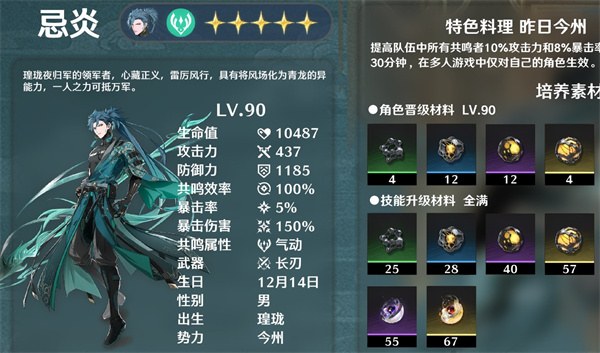 鸣潮忌炎培养素材整理一览分享