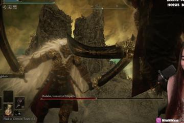 《老头环》美女主播遇到两个拉塔恩 压迫感拉满！