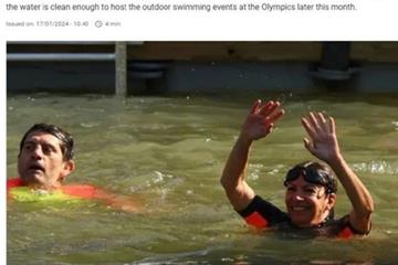 为证明水质达标 巴黎市长终于跳入塞纳河游泳