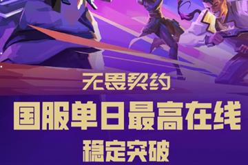 海报来了 《无畏契约》国服单日最高在线稳定破100万!