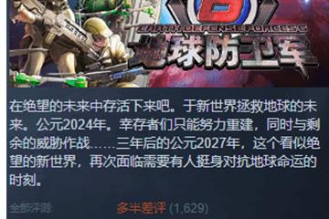 联机强绑Epic 《地球防卫军6》Steam多半差评