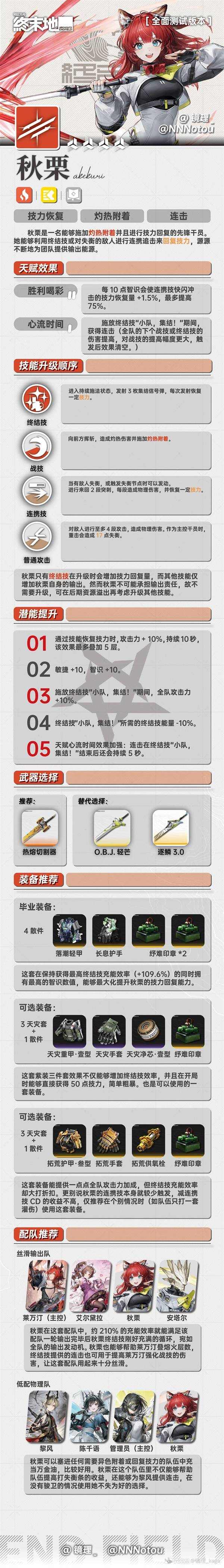 明日方舟终末地秋栗养成攻略，秋栗一图流培养方法解析