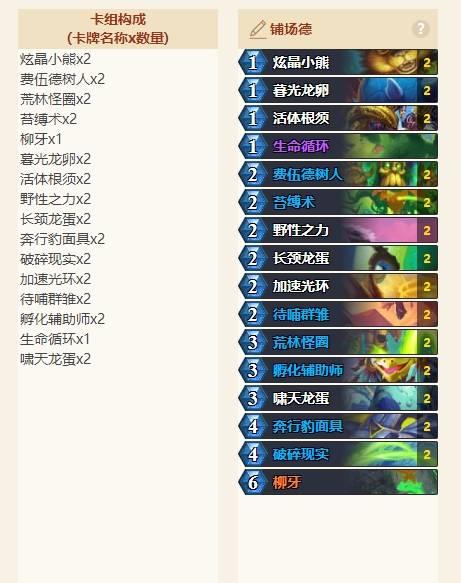 炉石传说大地的裂变预构筑卡组合集，大地的裂变首日卡组推荐