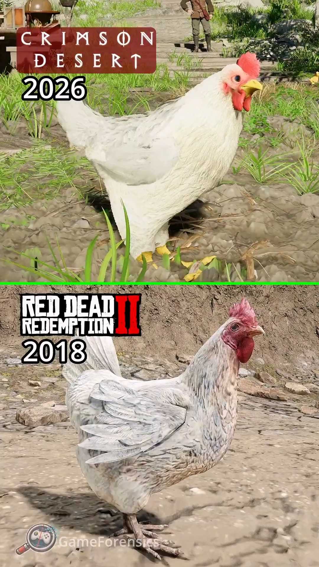 R星大获全胜，红色沙漠与荒野大镖客2小鸡对比