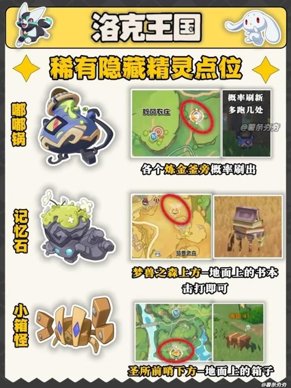 洛克王国世界隐藏精灵位置合集，精灵点位一览