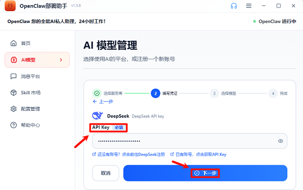 输入API Key 输入API Key