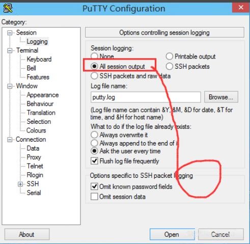 PuTTY日志记录功能如何使用